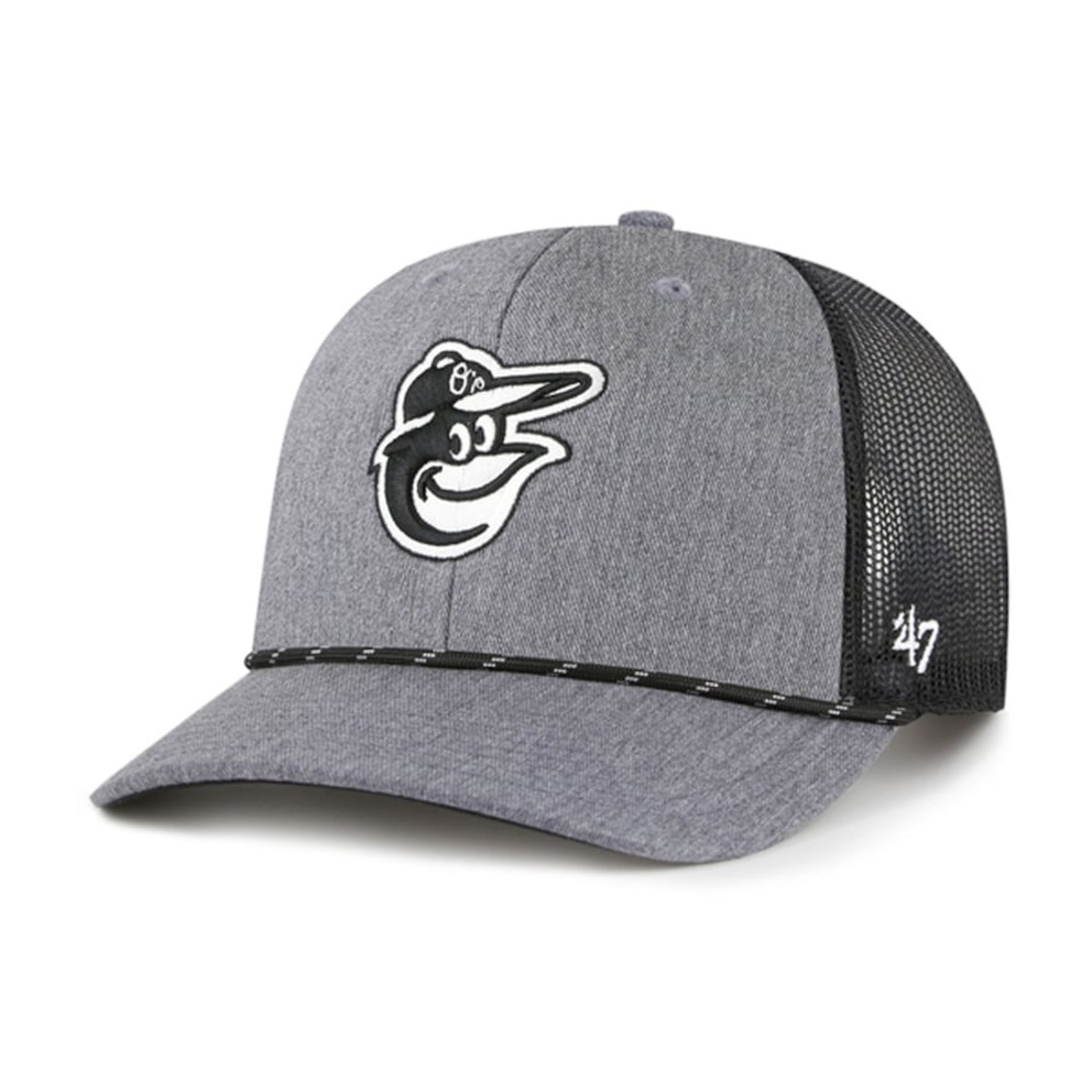 NWT ‘47 MLB Baltimore Orioles Carbon Rope Trucker Adjustable Hat - Adult OSFM